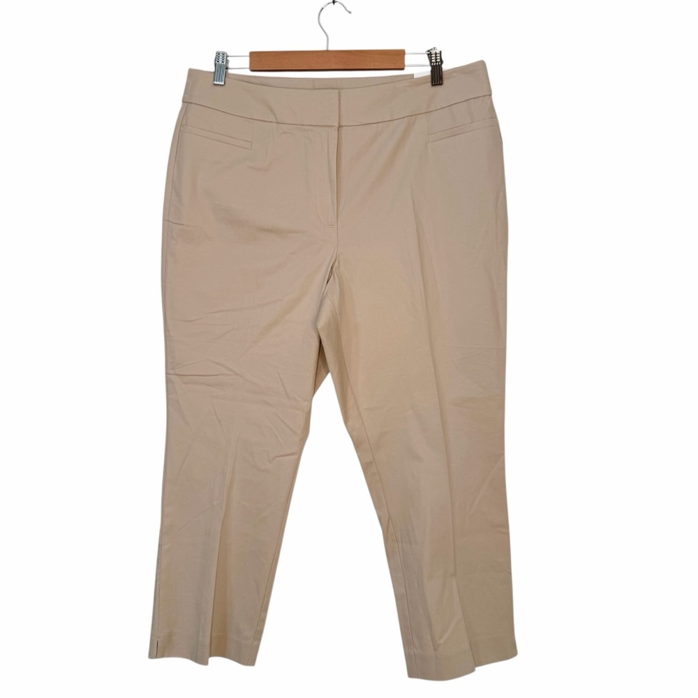 Ann Taylor The Crop Curvy Fit Mid Rise Slim Leg Tan Size 12 NWT